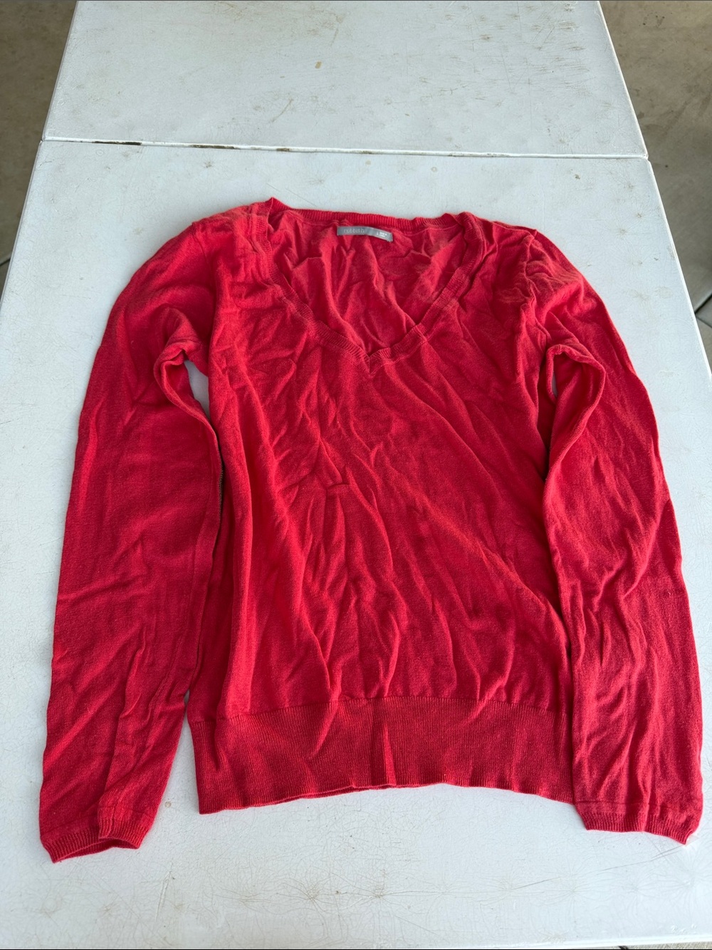 Rubbish Women's V-Neck Sweater in Bright Red